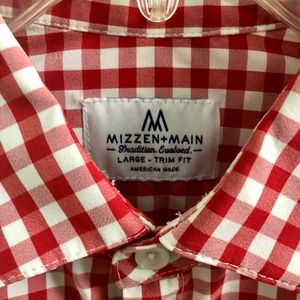 Red/White Large Trim Fit Long Sleeve Button Down